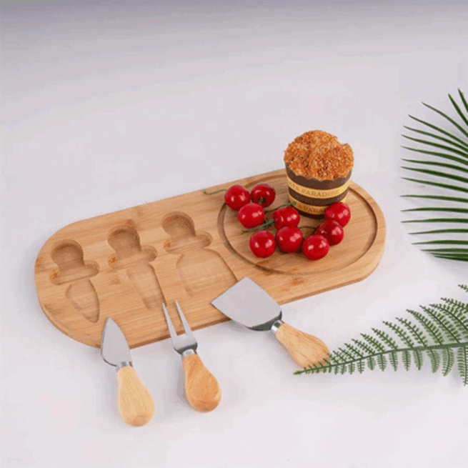 Kit Tábua de Frios com Espátulas + Abridor de Vinho Elétrico