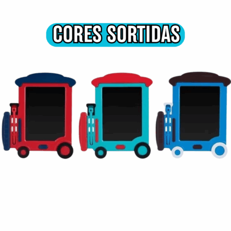Lousa Mágica LCD Infantil Tablet 9” Trenzinho com Caneta - (Cores Sortidas)