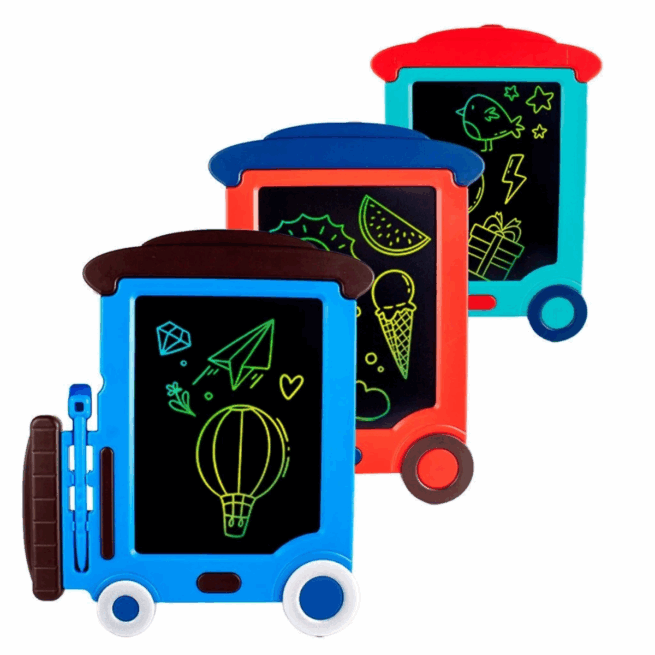 Lousa Mágica LCD Infantil Tablet 9” Trenzinho com Caneta - (Cores Sortidas)