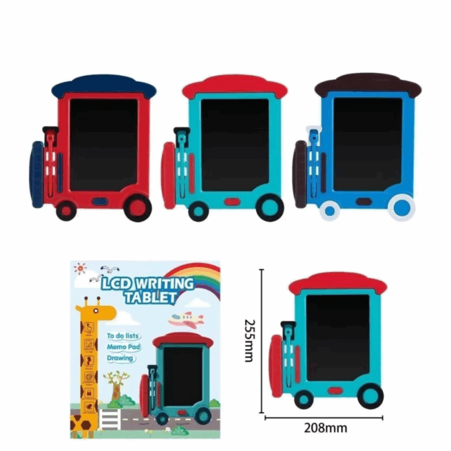 Lousa Mágica LCD Infantil Tablet 9” Trenzinho com Caneta - (Cores Sortidas)