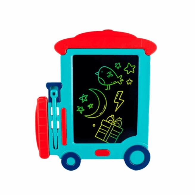 Lousa Mágica LCD Infantil Tablet 9” Trenzinho com Caneta - (Cores Sortidas)