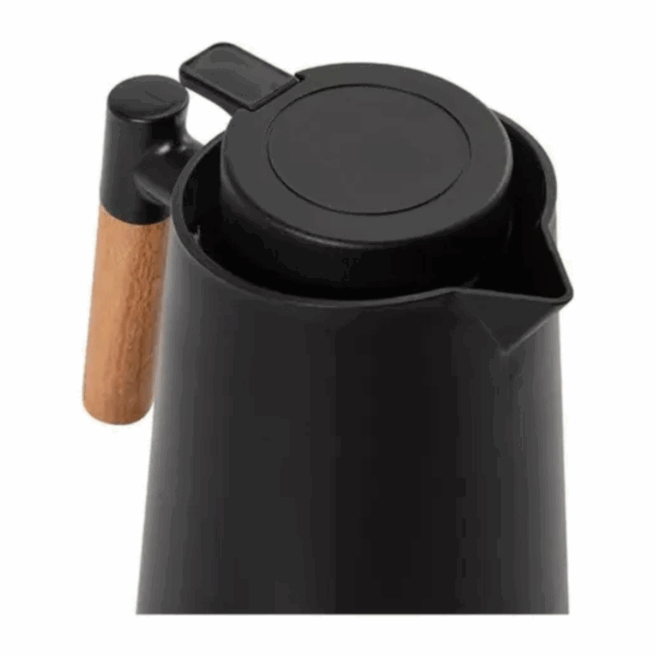 Kit Café Perfeito: Garrafa Térmica 1L Preta + Coador de Café Inox Permanente