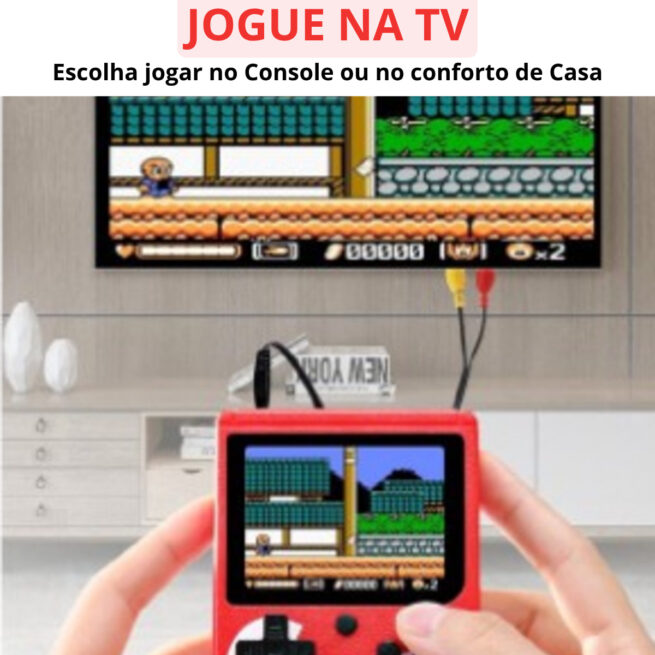 Mini Vídeo Game Portátil 400 Jogos com 2 Controles - (Cores Sortidas)