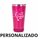 Personalizado - Bluetooth - Copo Térmico Som Led e TAMPA com ABRIDOR (420 ml) - Pink