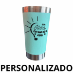 Personalizado - Copo Térmico Inox com TAMPA e ABRIDOR (473 ml) - Ciano