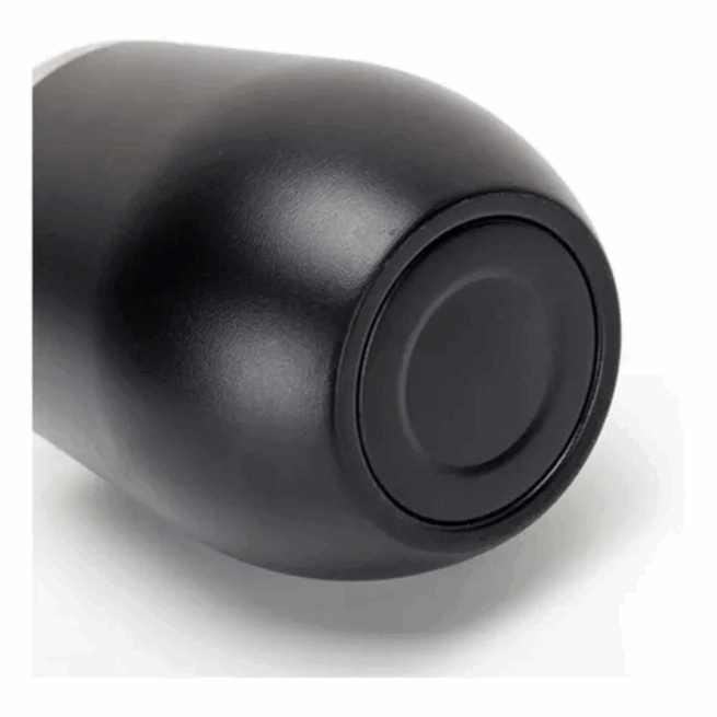 Copo Cuia térmico inox com tampa antivazamento - 360 ml - personalizado - preto elegante