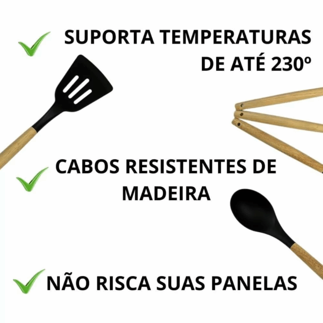 PRETO - Conjunto Completo de Utensílios de Cozinha 19 Peças - Qualidade e Durabilidade