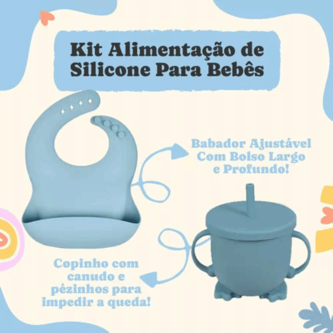 ROXO CLARO - Jogo Introdução Alimentar Bebê Utensílios em Silicone Premium 8 Pçs BBL-54