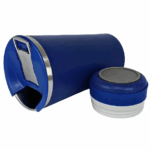 Personalizado - Bluetooth - Copo Térmico Som Led e TAMPA com ABRIDOR (473 ml) - Azul Royal