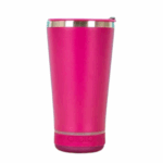 Personalizado - Bluetooth - Copo Térmico Som Led e TAMPA com ABRIDOR (420 ml) - Pink
