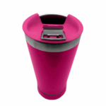 Personalizado - Bluetooth - Copo Térmico Som Led e TAMPA com ABRIDOR (420 ml) - Pink