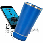 Normal Bluetooth - Copo Térmico Som Led e TAMPA com ABRIDOR (420 ml) - Azul Marinho